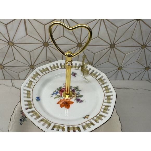 Two-Tier Jewelry or Trinket Tray | Vintage China - Picture 2 of 7